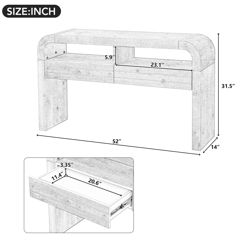 Consolle Ingresso con Cassetti e Ripiani ¨C Xylo ¨C Bianco, Slim