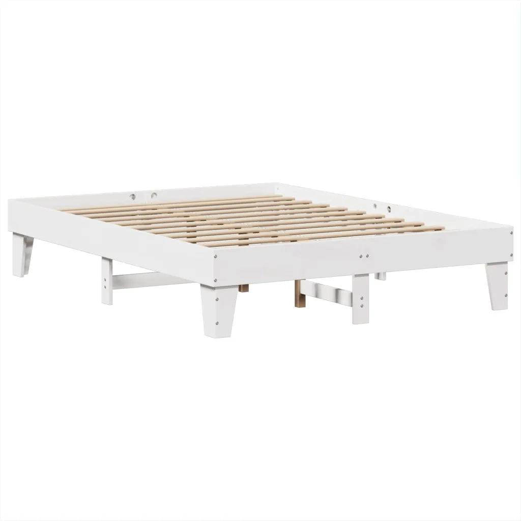 Letto senza Materasso-Struttura Letto Bianco 160x200 cm Legno Massello di Pino 242976