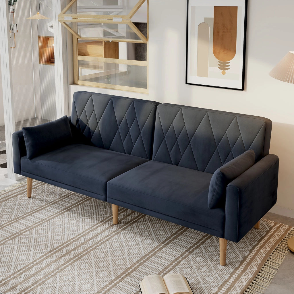 Divano Letto 2 Posti in Velluto ¨C MINIMAL ¨C Grigio