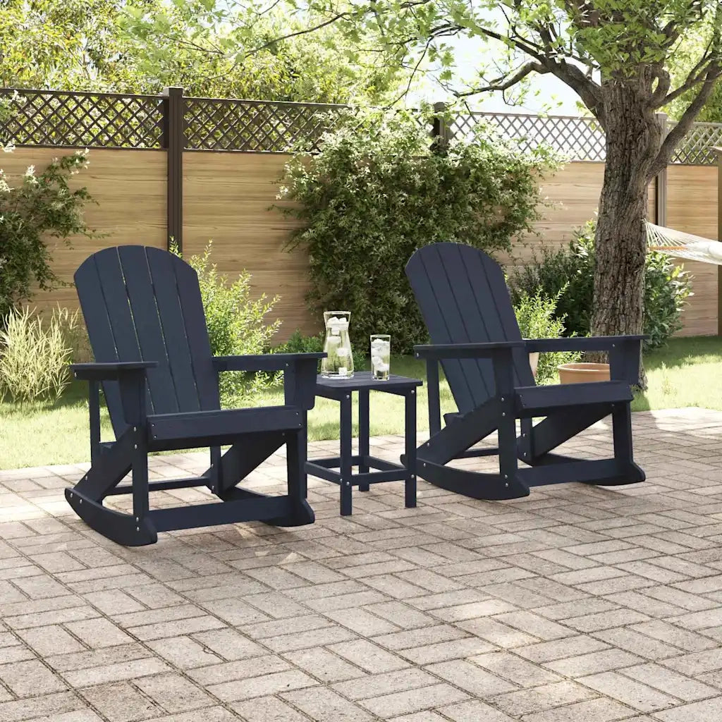 Set Lounge da Giardino 3 pcs Blu navy HDPE 3335839