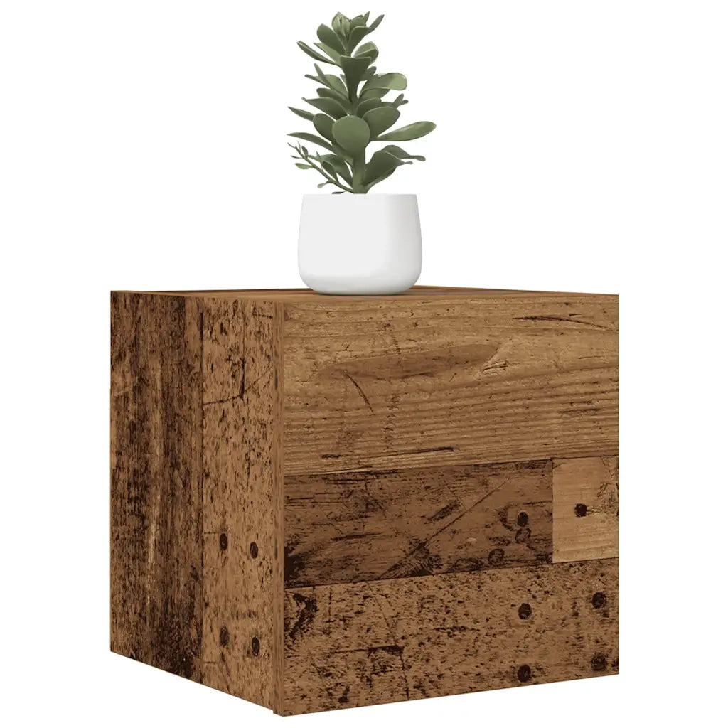 Mobili Porta TV a Parete 2pz Legno Antico 30,5x30x30 cm 856413