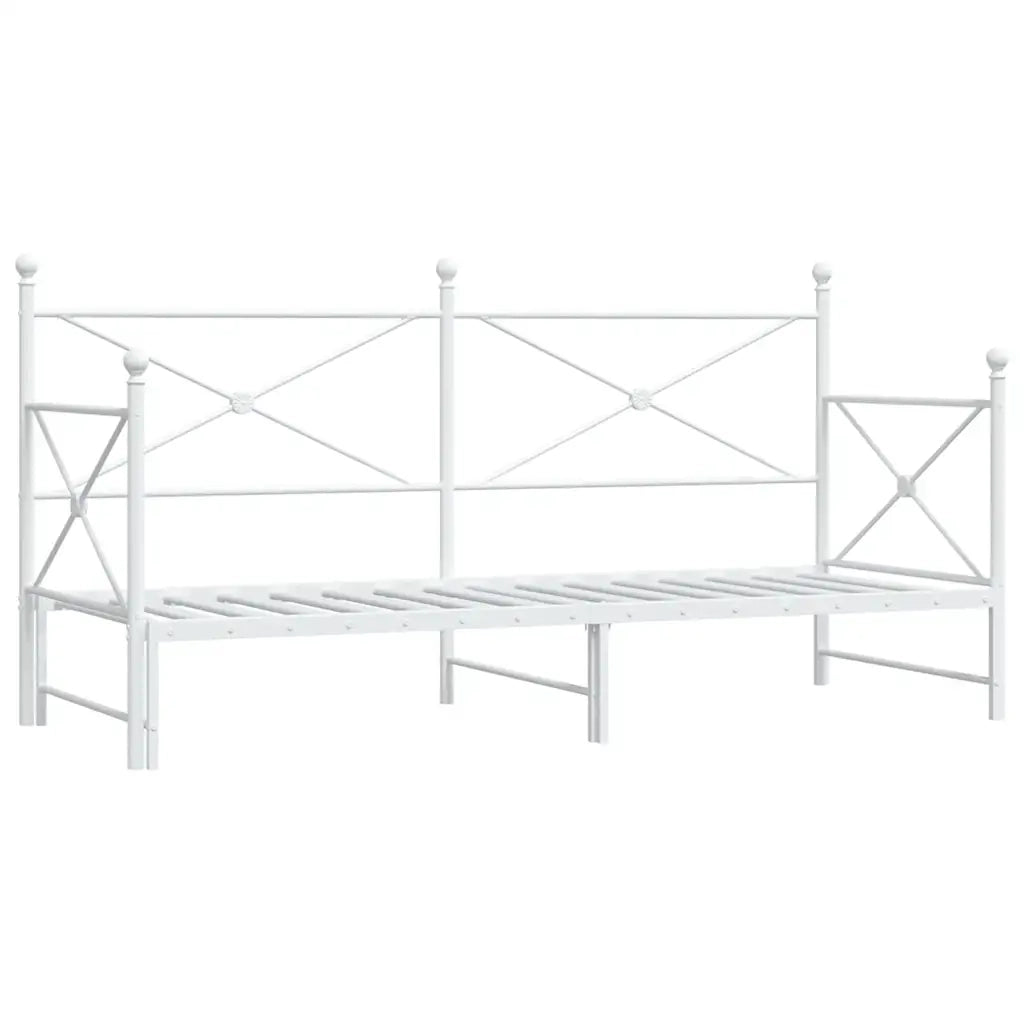 Divano letto | Sof¨¤ letto | Letto singolo Estraibile senza Materasso Bianco 75x190cm Acciaio