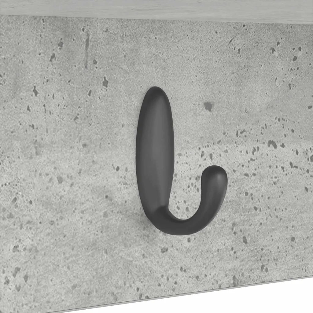 Appendiabiti a muro Grigio cemento 100 x 16 x 26 cm 874326