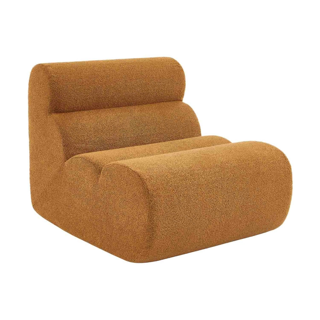Poltrona bouclé testurizzata, 1 posto, mostarda