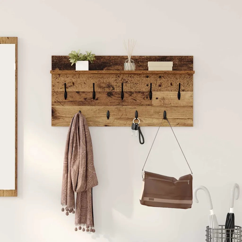 Appendiabiti a muro Legno vecchio 80 x 40 x 12 cm 874441