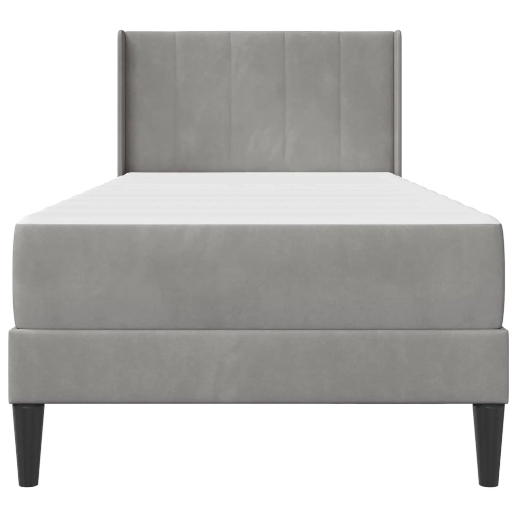 Struttura letto con materasso-Giroletto Grigio Chiaro 90 x 190 cm Velluto 388432