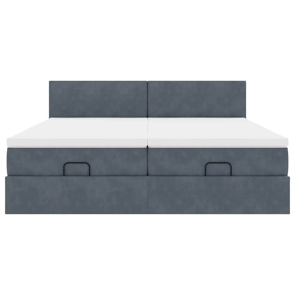 Struttura Letto Pouf con Materassi 180x200 cm Velluto