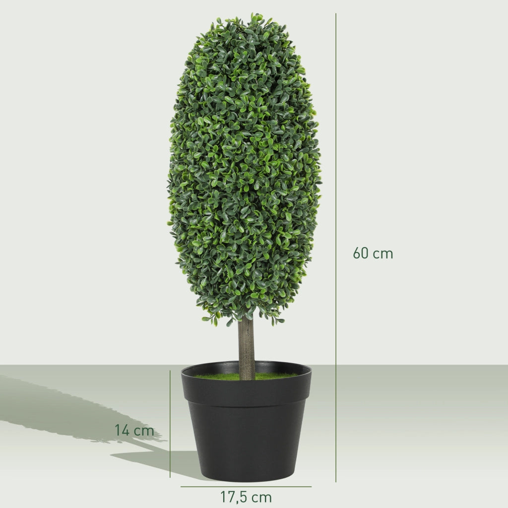 Set 2 pezzi piante artificiali ¨C Minimal ¨C verde, plastica, cemento
