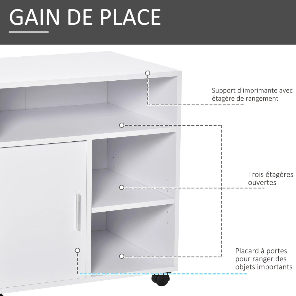 Scrivania con cassetti e scaffale ¨C Zephmum ¨C Bianco 90x50x75 cm