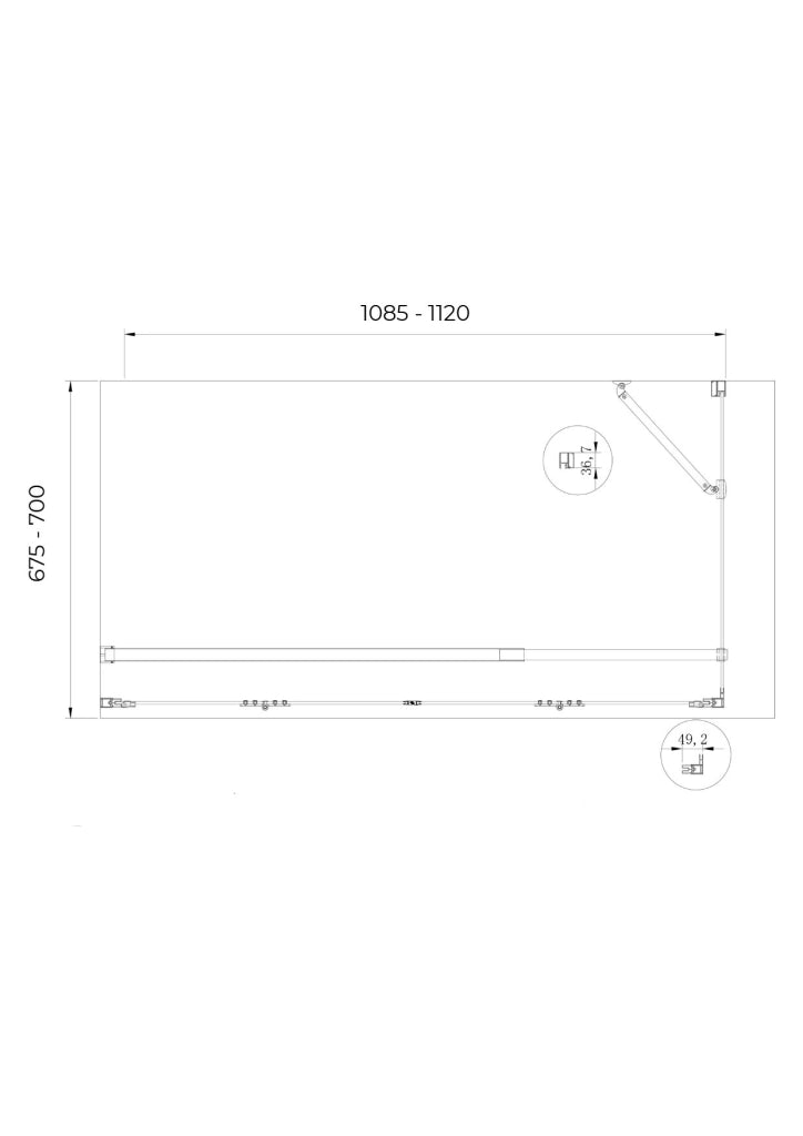 Box cabina doccia con ingresso libero apertura a libro pieghevole e lastra fissa reversibile H 190 cromo trasparente anticalcare misure  67,5-70 Fisso + Porta 108,5-112
