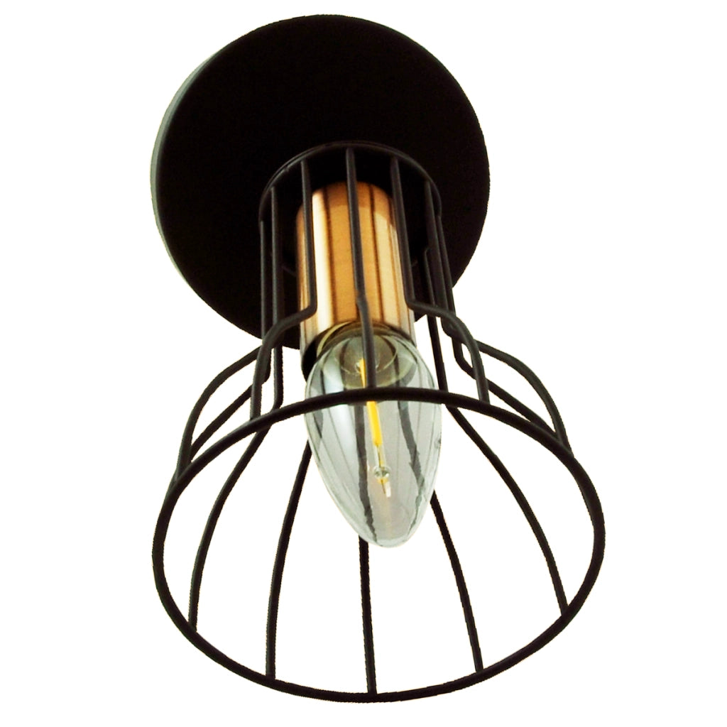 Applique orientabile SOFIA 1 luce nero/rame E14 Polux