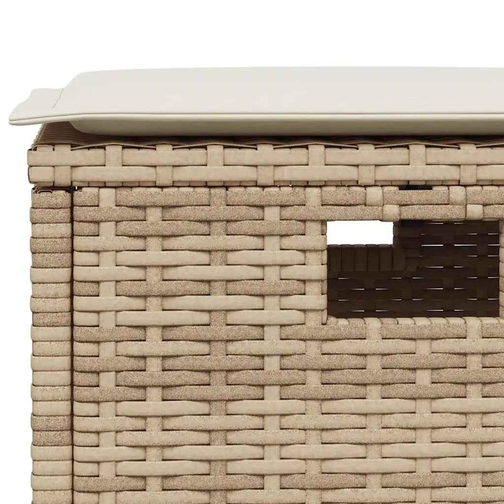 Set Divano da Giardino 6 pz con Cuscini a L Beige in Polyrattan 3213542