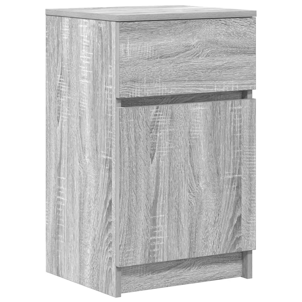 Set di 2 Comodini | Armadio da Notte | Mobiletto da notte Grigio Sonoma 39x35x65 cm in Legno Multistrato