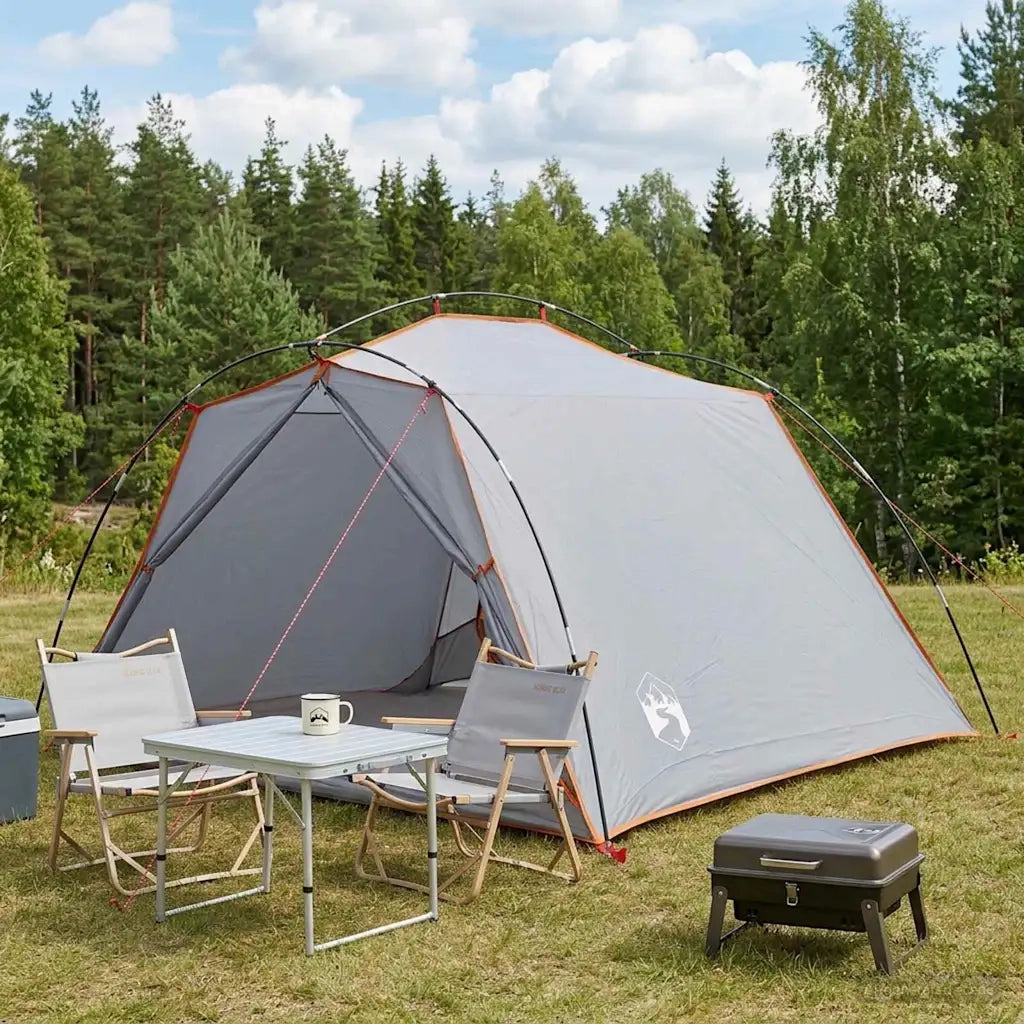 Tenda a tunnel Grigio e arancione 4 persone 42018567