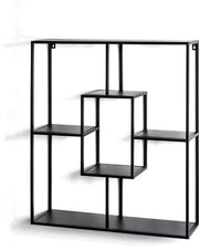 Pannello da Parete Nero - Comparto Metallico - Design Industriale - Dimensioni: B 60 cm x H 70 cm x D 18 cm - 4 Cassetti - Pannello Decorativo