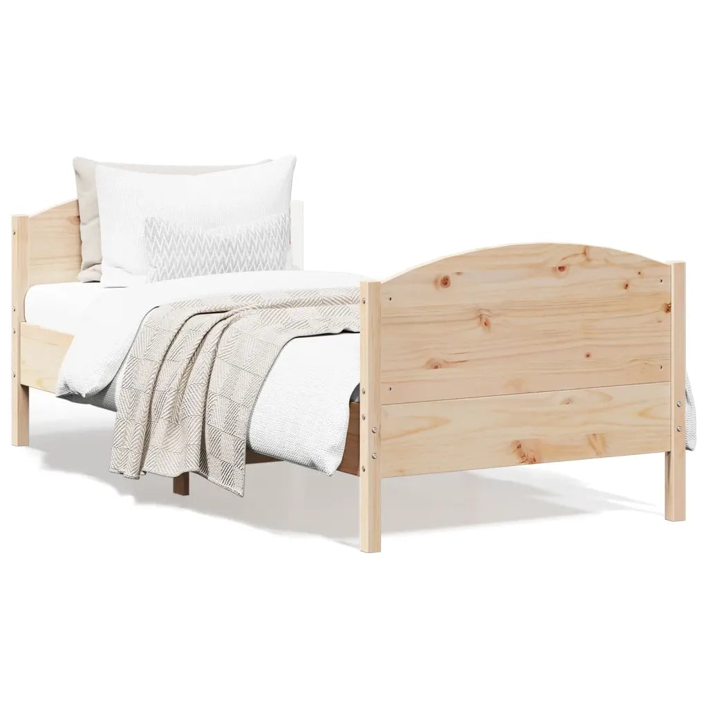 Letto singolo | Letto per adulti | Letto senza Materasso 75x190 cm in Legno Massello Pino