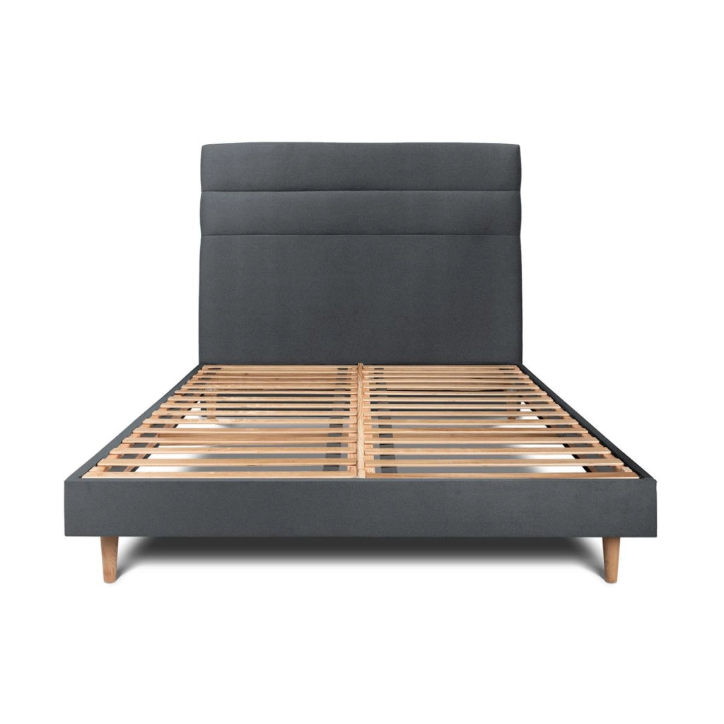 Letto 180x200 cm con testiera in linea - Tessuto velluto