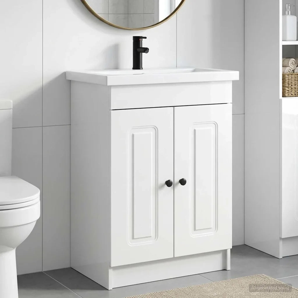 Set di mobili per il bagno Bianco Lucido 78,5 x 37,5 x 81 cm 3404178
