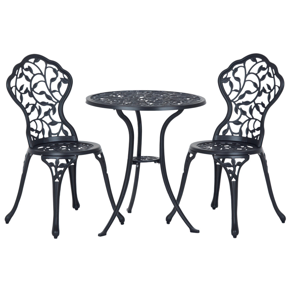 Set tavolino da caff¨¨ con 2 sedie per balcone ¨C Minimal ¨C nero