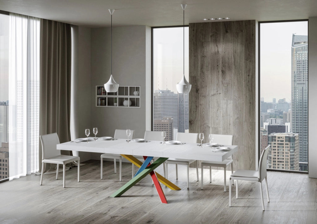 Tavolo Allungabile 140/244x90x77 cm Volantis Premium Bianco Frassino