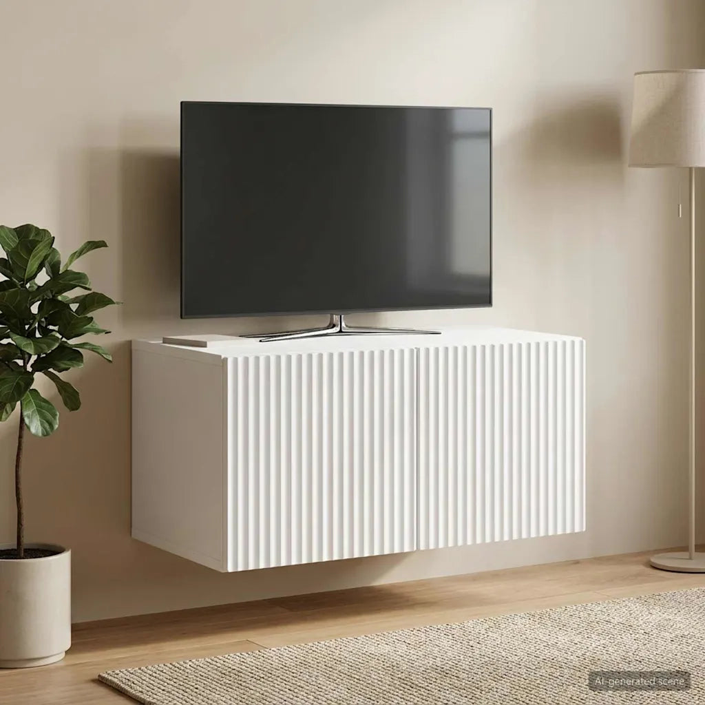 Mobile Porta TV da Muro Bianco 59,5 x 41 x 30 cm 898505