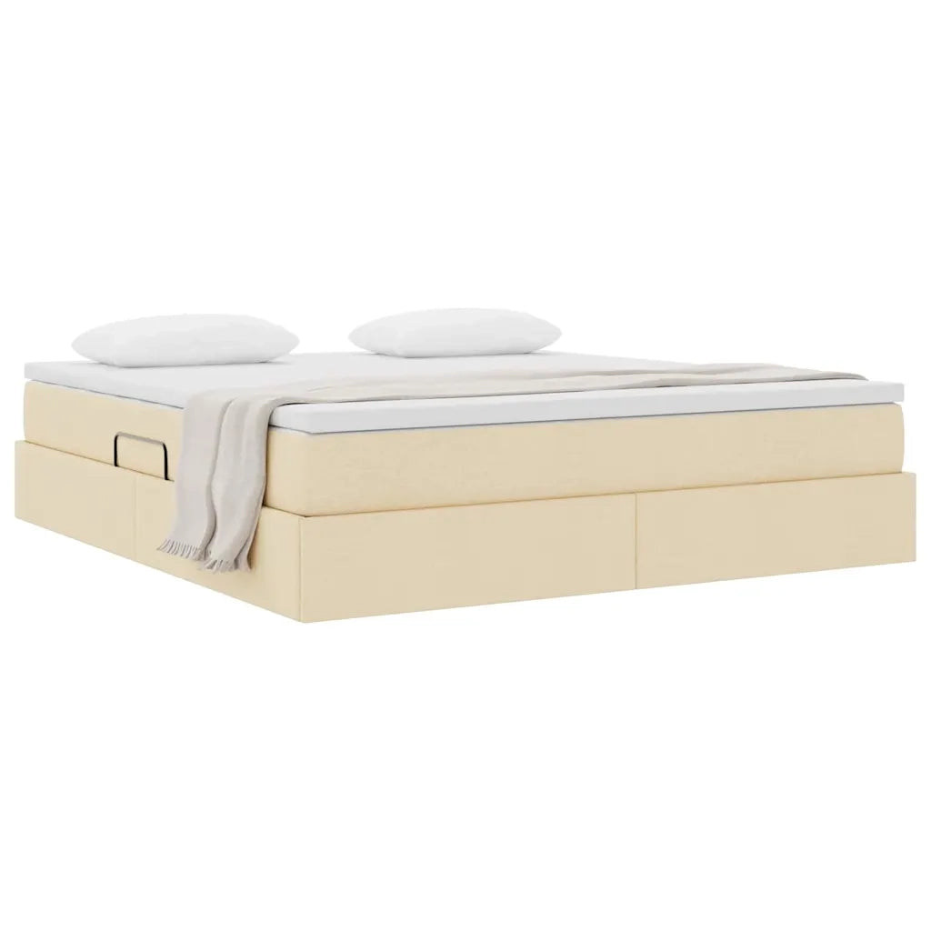 Letto con contenitore e materasso Crema 160 x 200 cm Poliestere 3370240