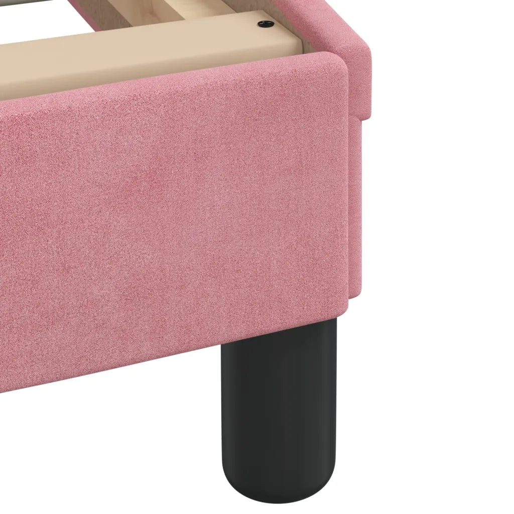 Letto con Materasso Rosa 160x200 cm in Velluto