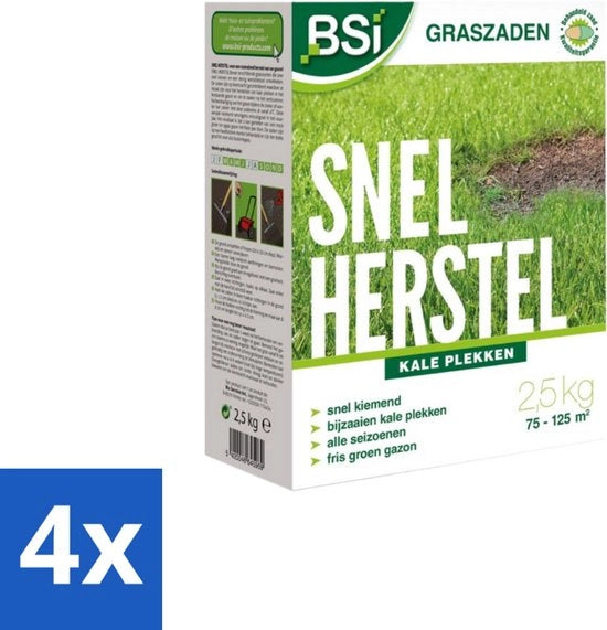 Ricrescita Rapida del Prato - Drenante e Resistente - 2,5 kg - Confezione Economica - 4 pezzi