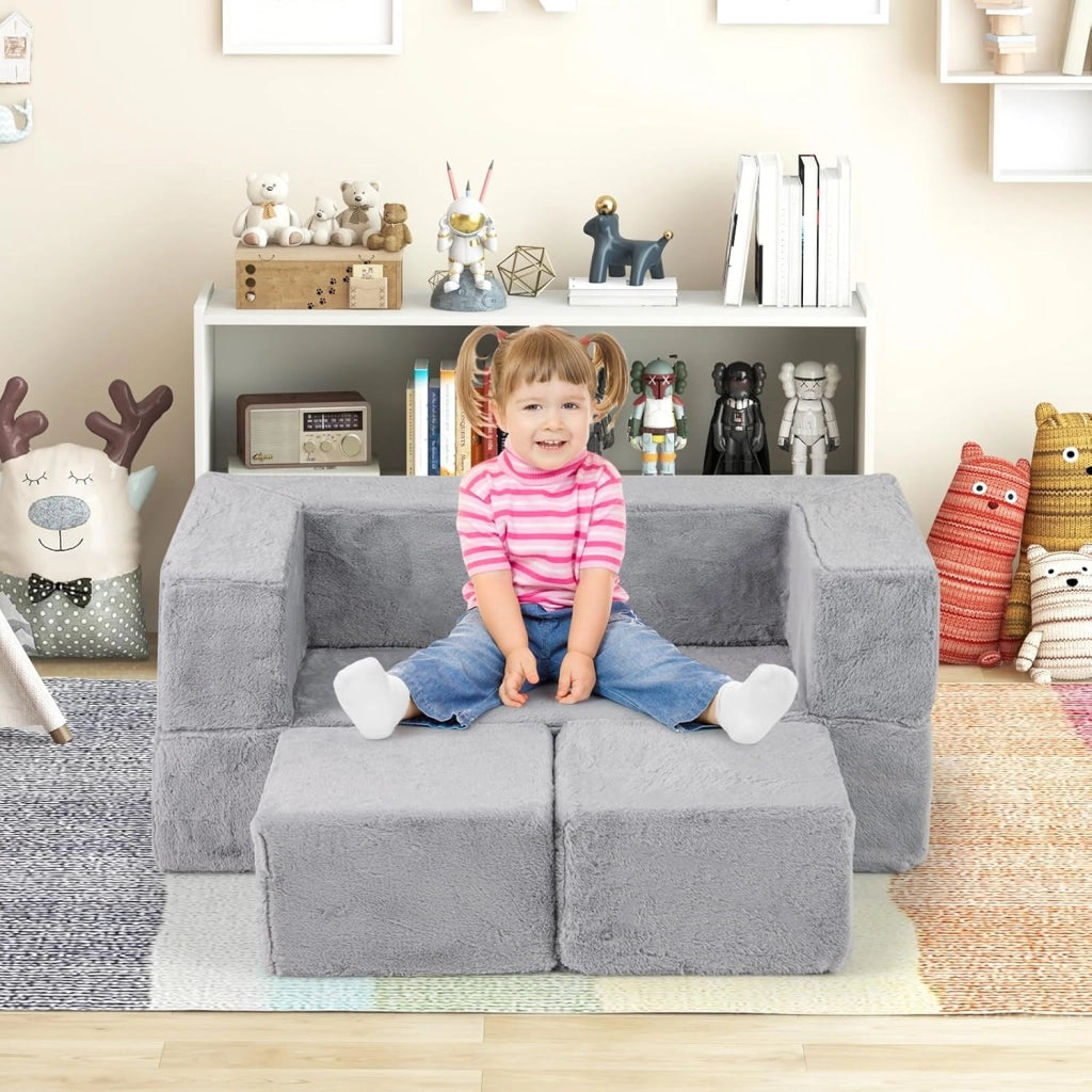 Divano Modulare per Bambini, 4 Pezzi, Divano Letto per Bambini in Schiuma, Poltrone per Bambini per Stanze da Gioco, Camere da Letto, Soggiorno