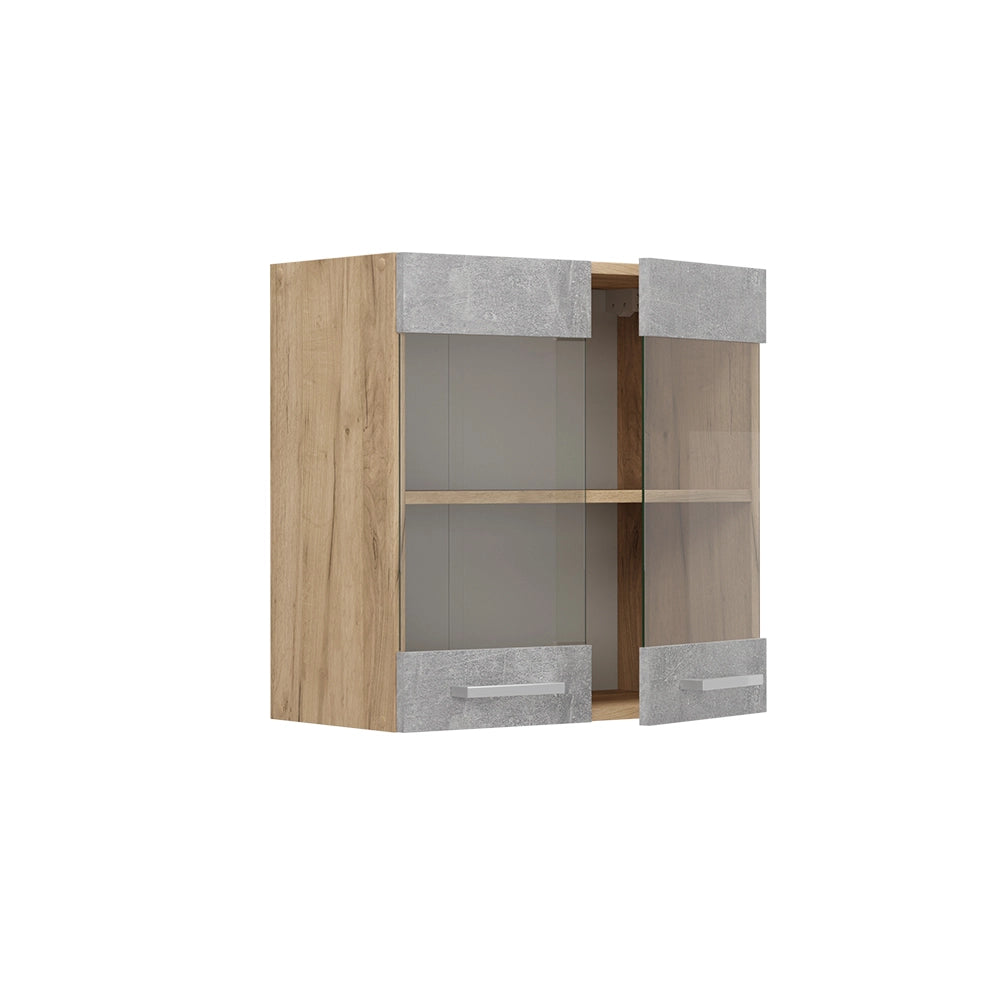 Vicco Mobile da cucina in vetro Calcestruzzo 60 cm