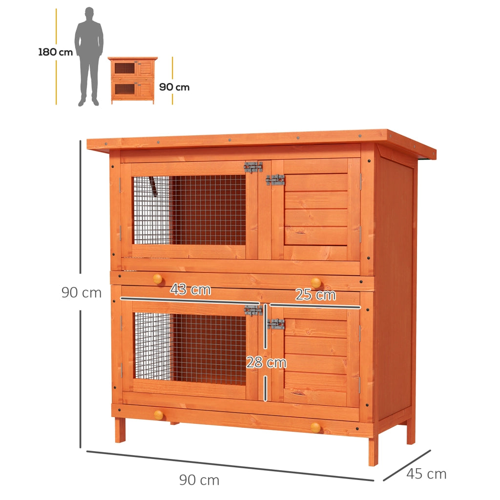 Gabbia per conigli a doppio livello ¨C zephmum ¨C 90x45x90 cm