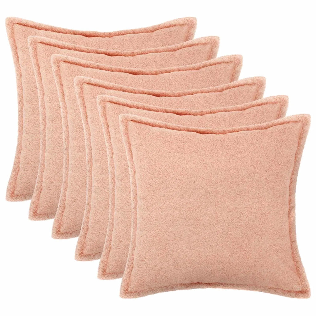 Federa 6 pcs HOUTEN Rosa 30 x 30 cm Bouclé 915854