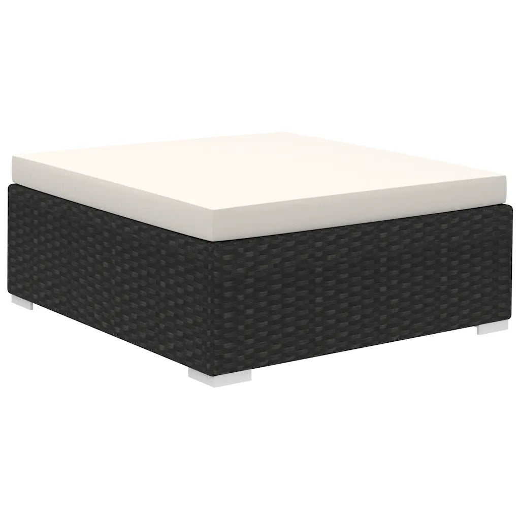 Set Divani da Giardino 8 pz con Cuscini in Polyrattan Nero 41261