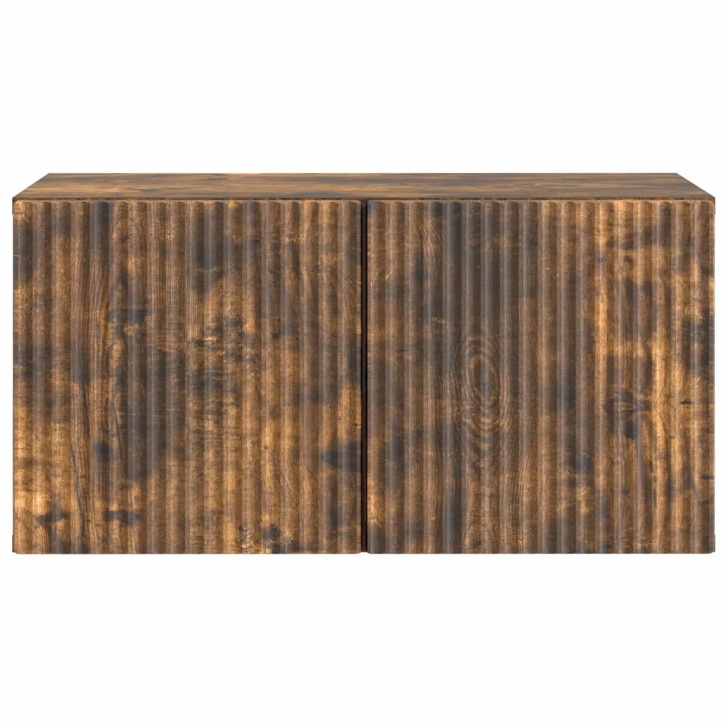 Mobile Porta TV da Muro-Credenza per TV sospesa Rovere Fumo 59,5 x 31 x 30 cm 573290