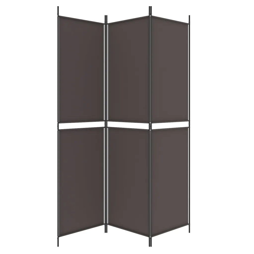 Divisorio a 3 Pannelli Marrone 150x200 cm in Tessuto 350227