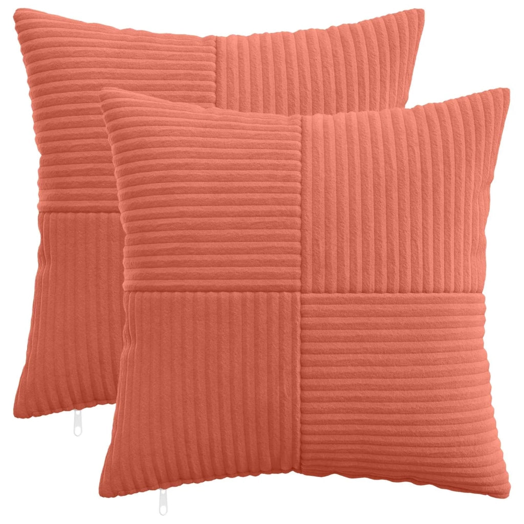 Federa 2 pcs ALMELO Rosso Arancio 30 x 30 cm corduroy 913869