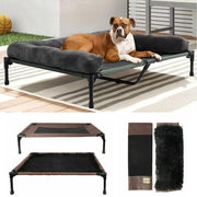 Hondenletto XXL in Grigio - Dimensioni 130 x 90 x 28 cm - Peso Massimo del Cane 60Kg - Impermeabile - 18 cm di Altezza Regolabile