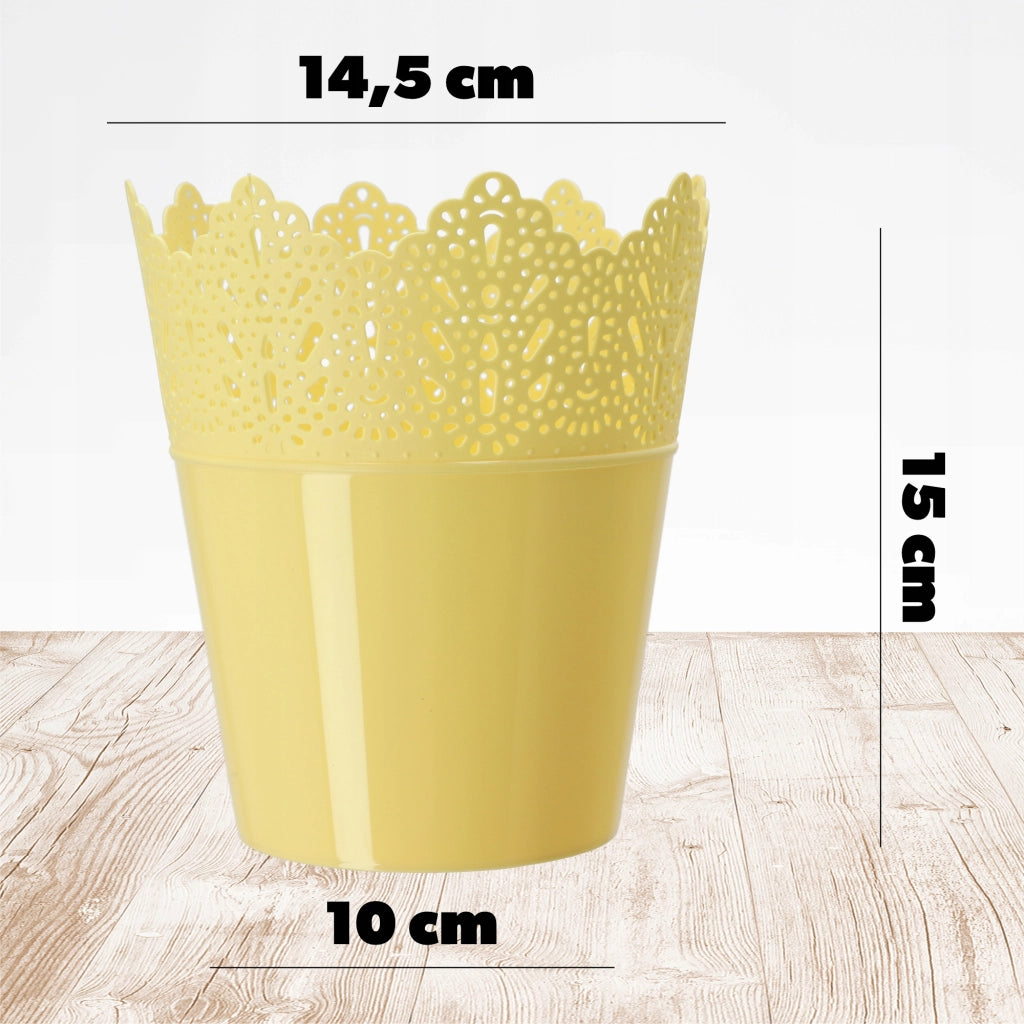 Vaso da fiori KADAX, Vaso da fiori, Vaso da fiori alto, Supporto per fiori, Ciotola lucida, 14,5 cm, Giallo
