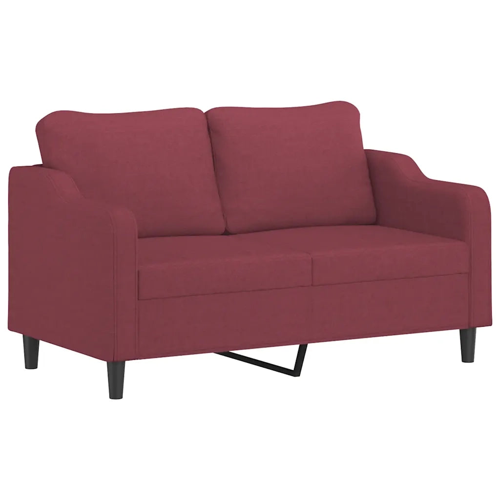 Set di Divani 3 pz con Cuscini Rosso Vino in Tessuto 3201816