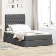 Letto con contenitore e LED con led Grigio scuro 120 x 200 cm
