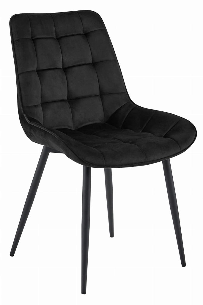 Sedia VALORA BERA - Design moderno in velluto nero x2