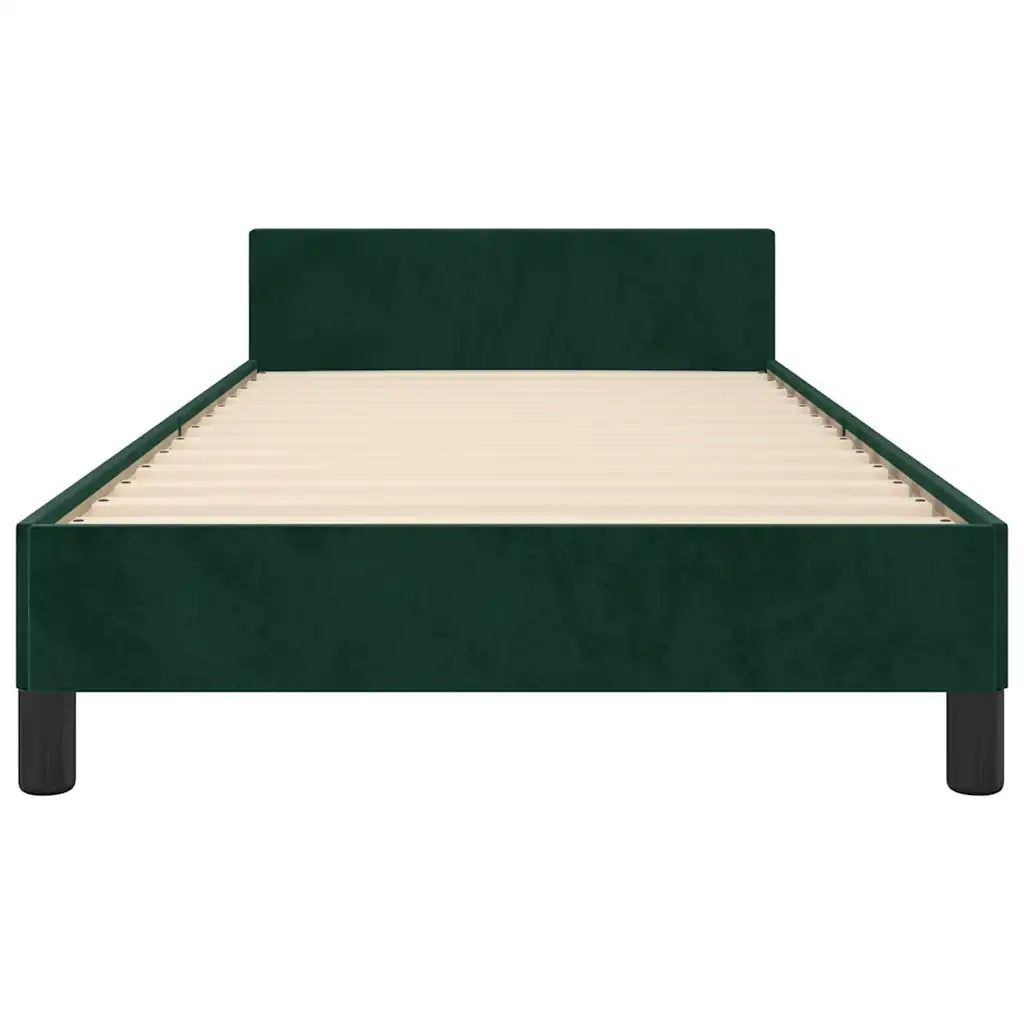 Letto singolo | Letto per adulti | Giroletto senza Materasso Verde Scuro 90x200 cm in Velluto
