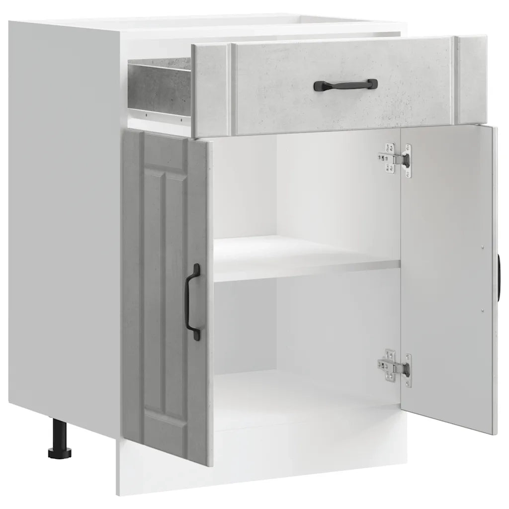 Base da Cucina-Mobile Base da Cucina Lucca Grigio Cemento in Legno Multistrato 303549