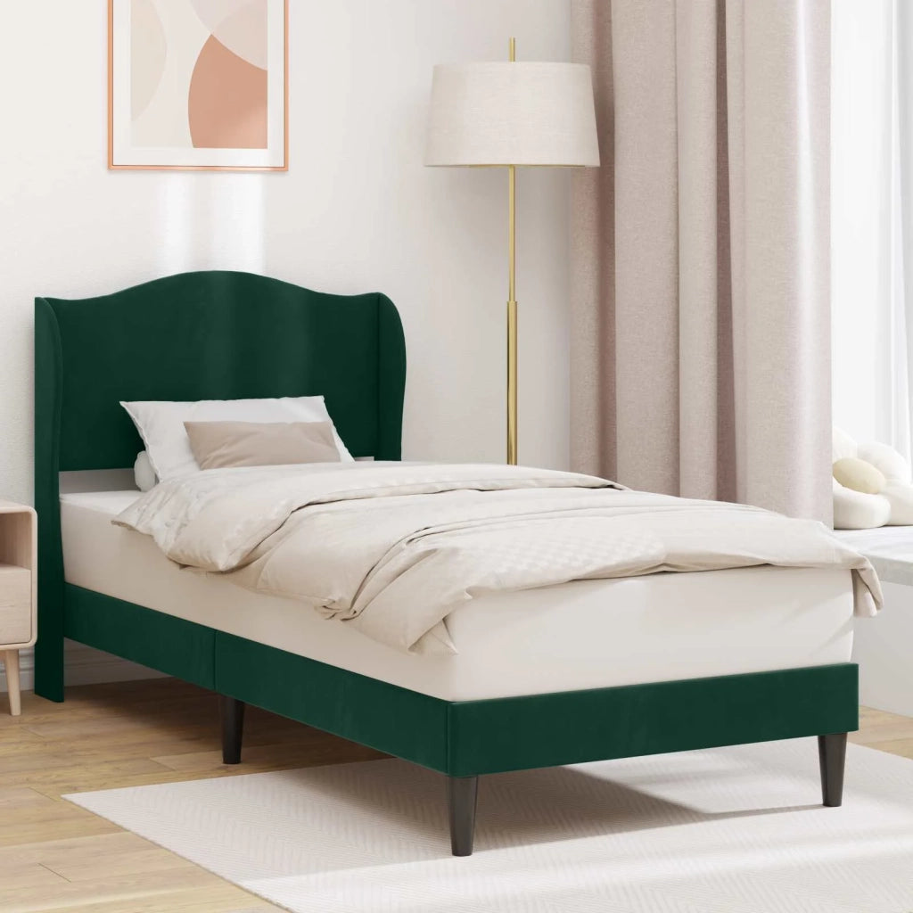 Struttura del letto-Giroletto Verde Scuro 80 x 200 cm Velluto 468528