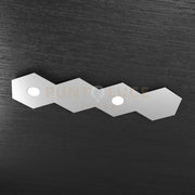 HEXAGON APPLIQUE-PLAFONIERA 2 LUCI + 2 DECORATIVO GRIGIO 1142-2L2D-GR