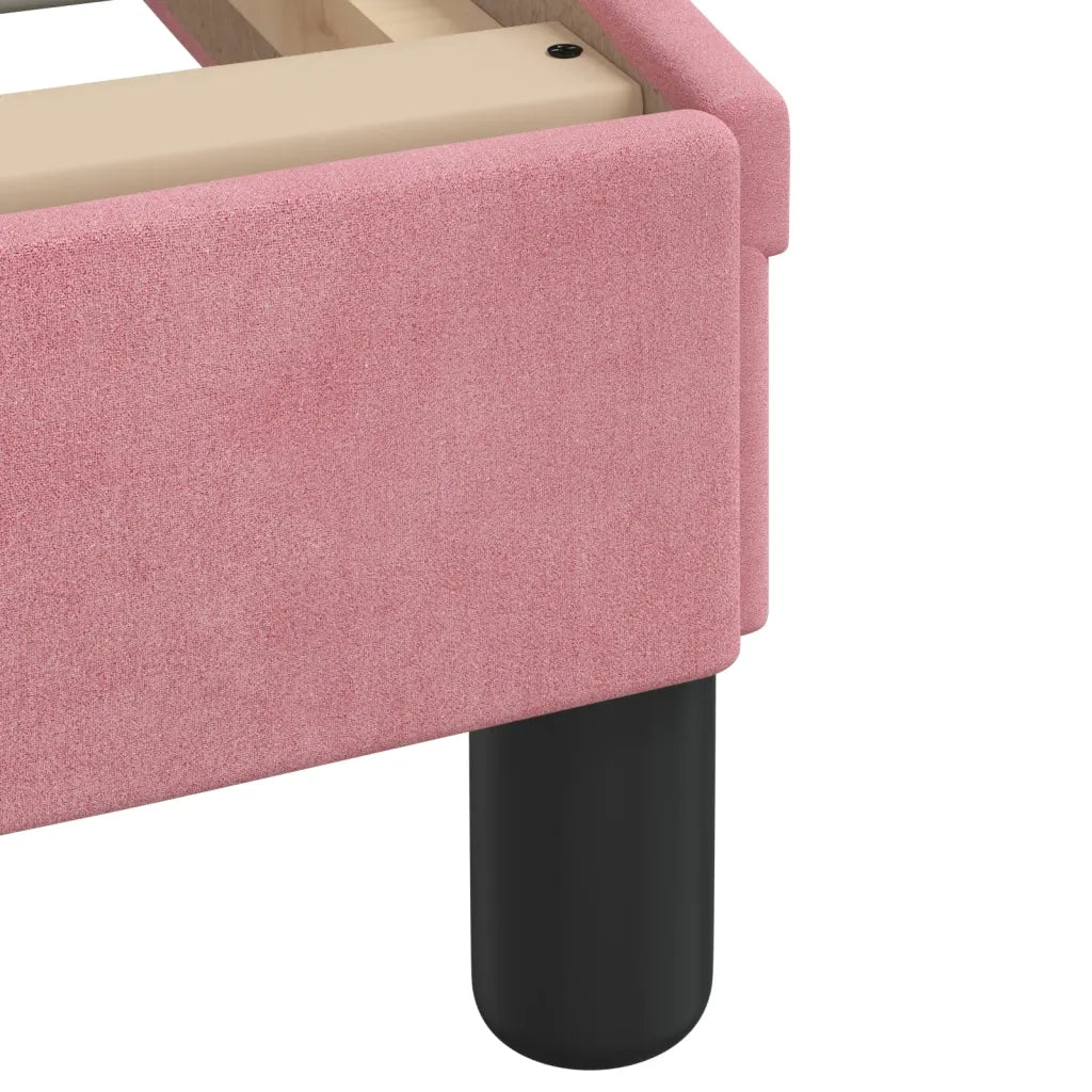Letto con Materasso Hanko Rosa 100x200 cm in Velluto 3208585