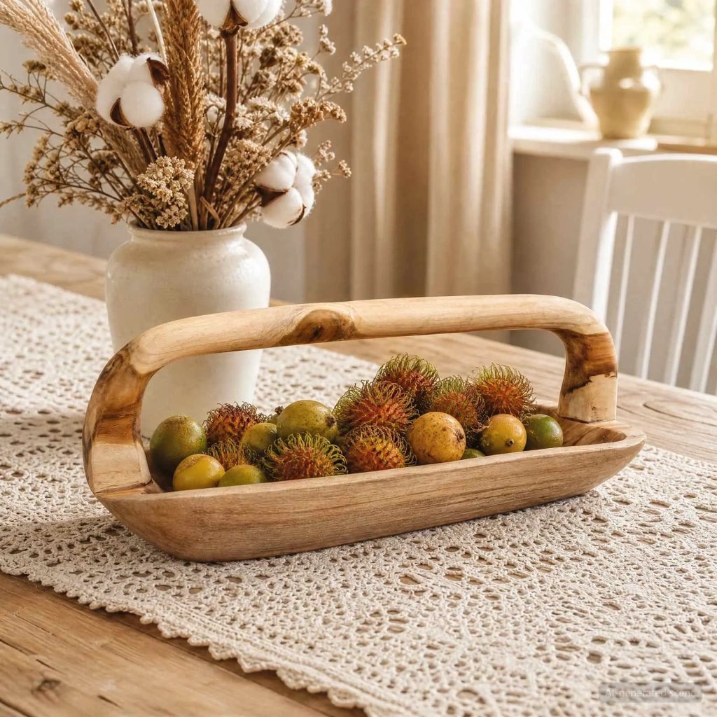 Fruit Bowl JEPARA Teak Brown 61 x 21 x 21 cm 42010343