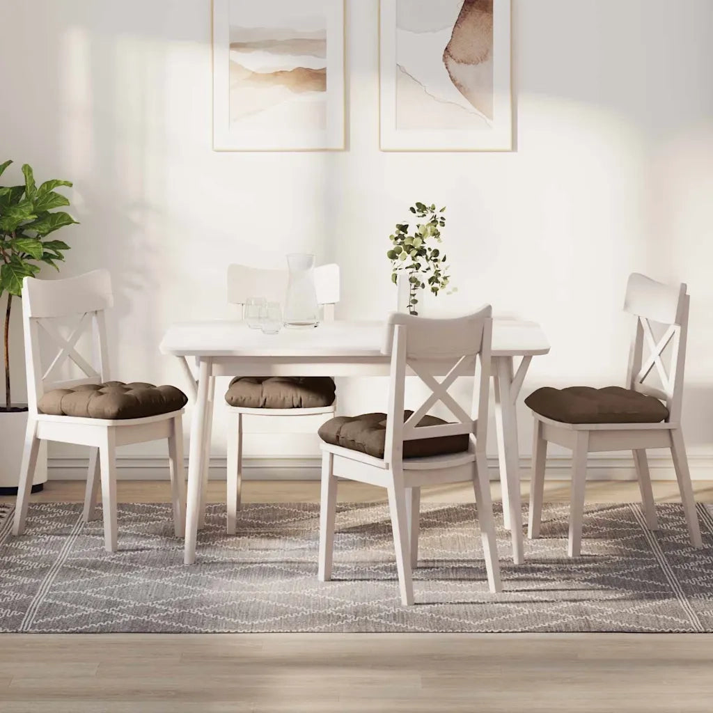 Cuscini per Seduta 4 pcs Marrone 40 x 40 x 12 cm Tessuto 42015064