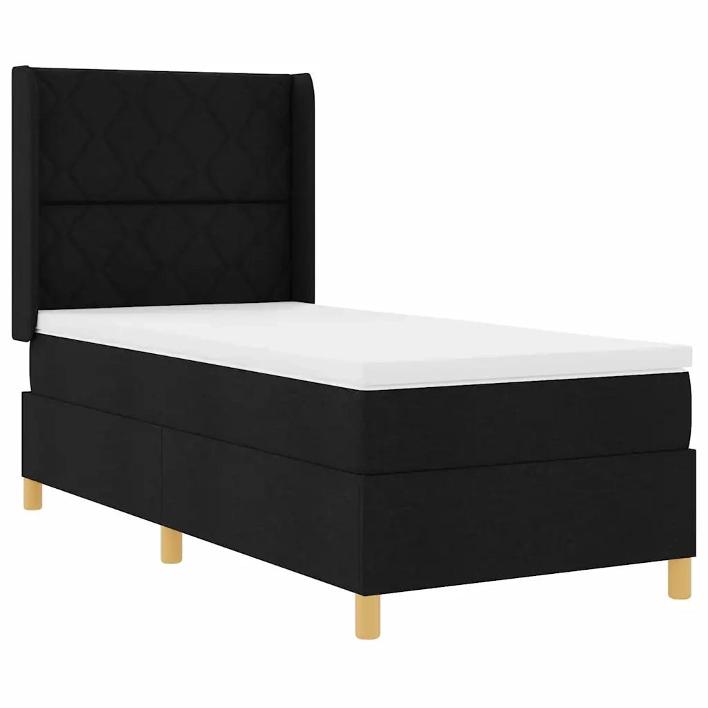 Letto a molle con strisce LED Nero 100 x 200 cm Tessuto 3343744