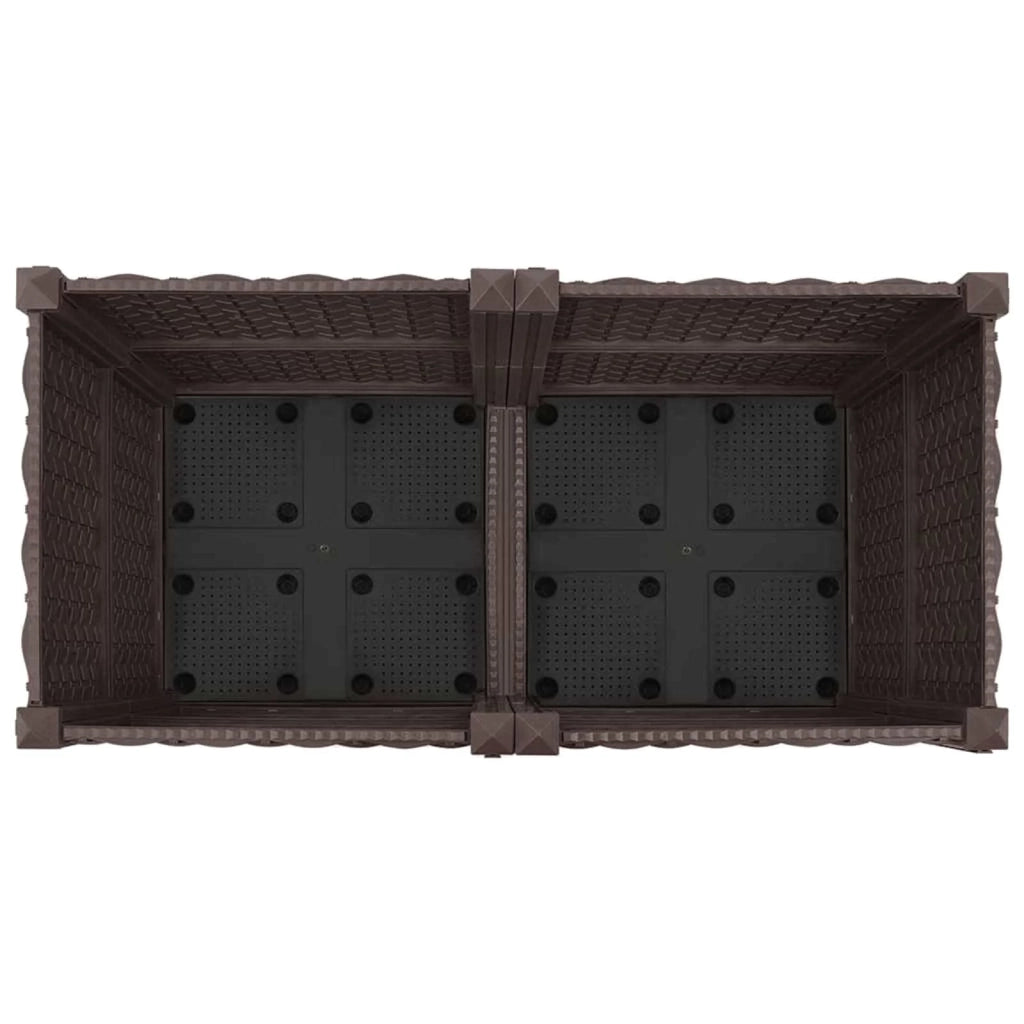 Vaso da Giardino con Ruote Marrone 80 x 40 x 44 cm PP 3422959